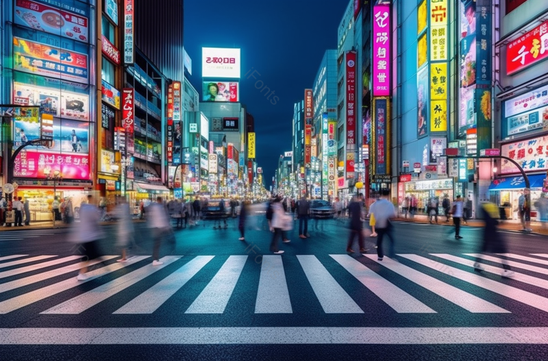 日本东京新宿歌舞伎町一番街夜景,高清,摄影图,摄影图片,图片大全,摄影图免费下载
